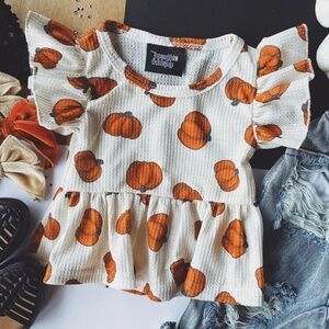 Little Girls Pumpkin Peplum